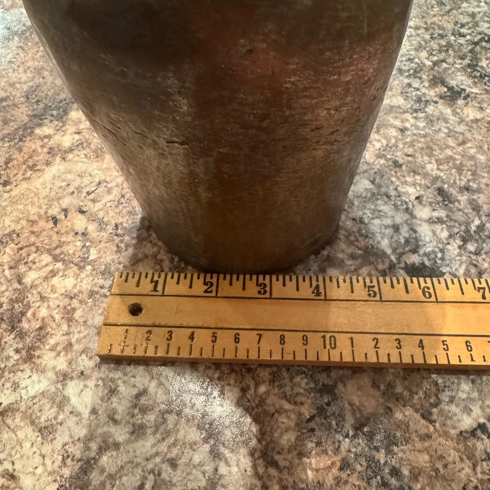 vintage collectible is a hand-hammered Turkish copper vessel